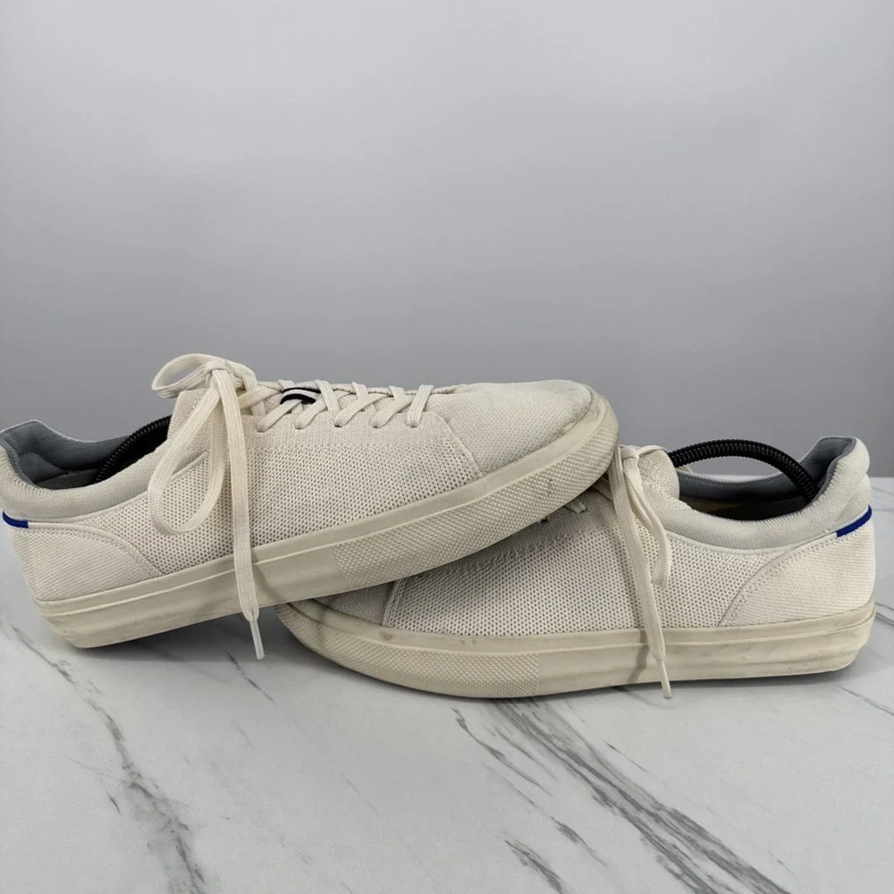 Rothys The RS02 Sneaker Bone White Knit Mesh Relaxed Minimalist Shoes 12M/13.5W